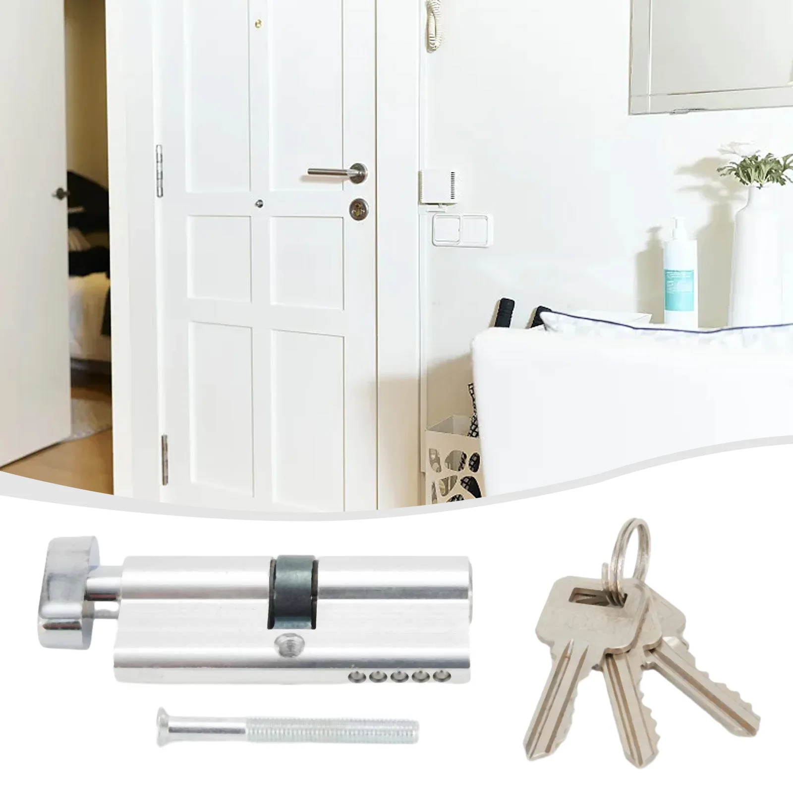 Aluminum Alloy Thumb Turn Cylinder Door Lock Home Security Gate Door Lock Core UPVC Anti Pick Locks 35/35 With 3 Keys Kits 4 6 8pcs adjustable sliding window safety locks stop aluminum alloy door frame security lock with keys for home and office