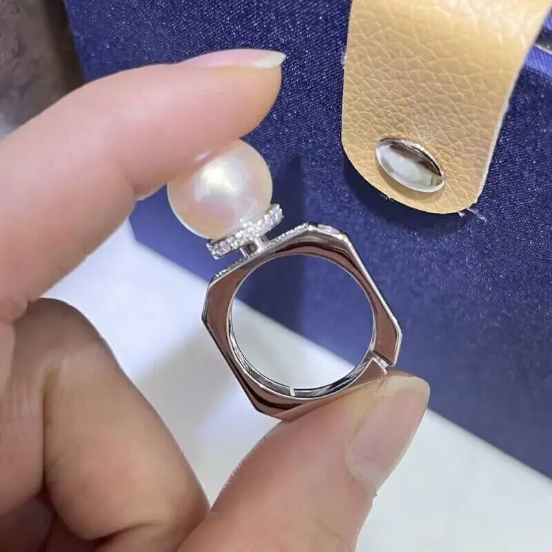 

Великолепное кольцо с белым жемчугом ЮЖНОГО МОРЯ 10-11 мм 925 Обручальное кольцо ювелирные изделия обручальные кольца