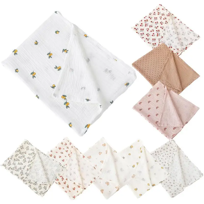 

Baby Muslin Blankets Toddler Summer Blanket Skin-Friendly Unisex Receiving Blanket Swaddle Wrap Breathable Bath Towel For Kids