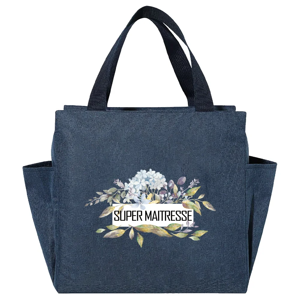 2023 Lunch Bag Insulated Thermal Portable Bags Large Capacity School Trip Lunch Picnic Dinner Cooler Food Canvas Handbags