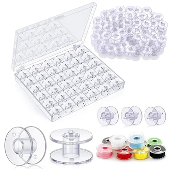 25pcs Clear Sewing Machine Bobbins with Storage Box – DIY Sewing Tools 1