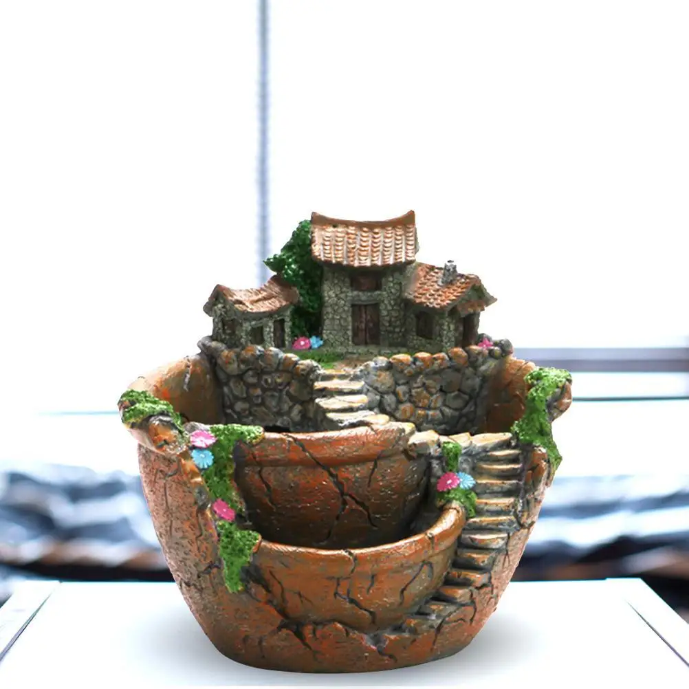 Decorative Flower Basket Planter with Sweet House Design