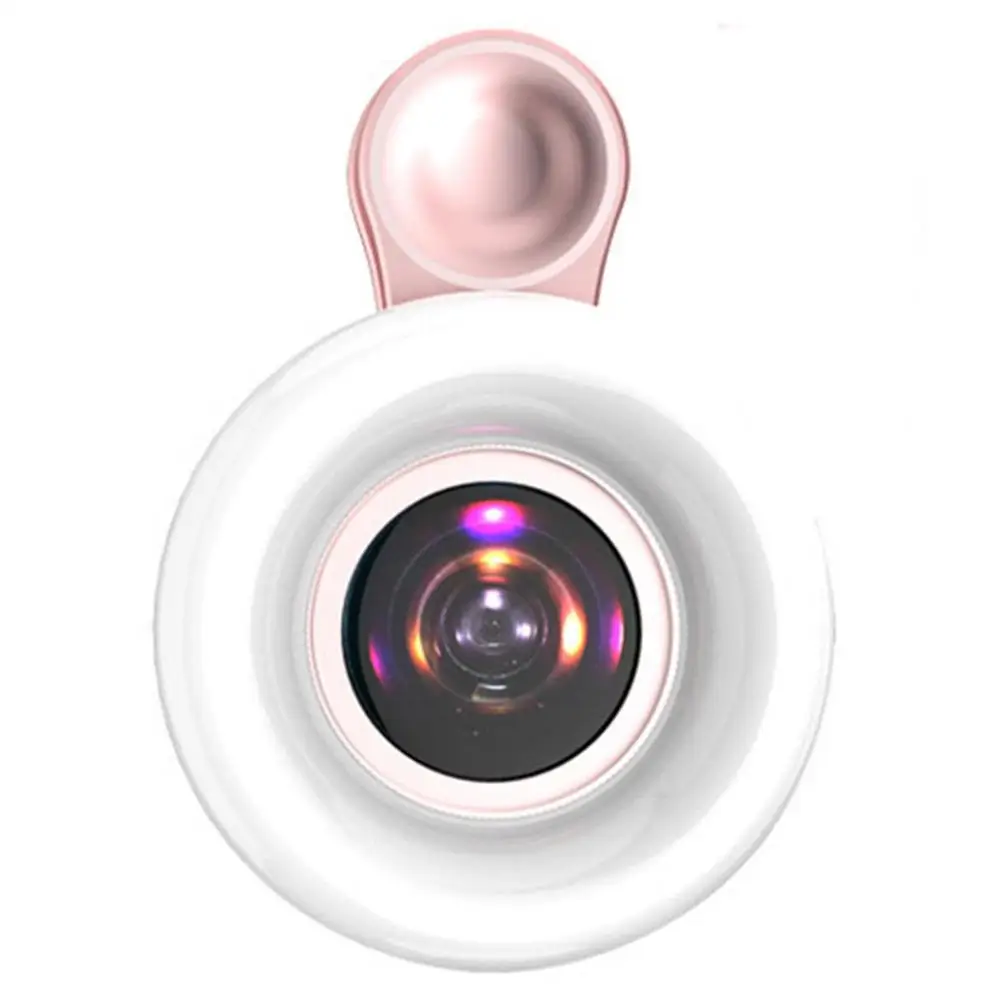 Macro Lens for Mobile 20X Fill Ring Light Selfie Live Lamp Camera Lens with LED Universal Flash Smartphone Portable Light Clip — view 3