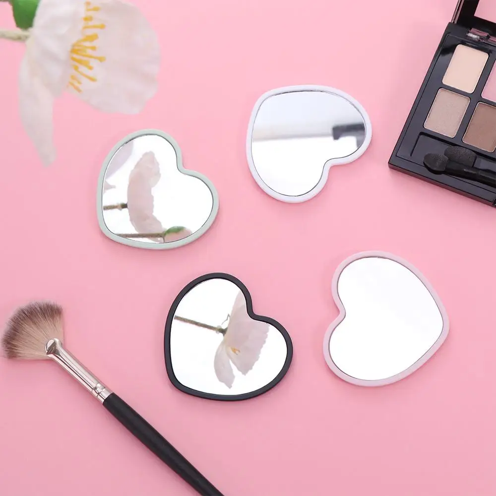 Simple Single-sided Heart-shaped Mirror Handheld High-definition Handheld Mirror Little Beauty Make-up Girls makeup mirror