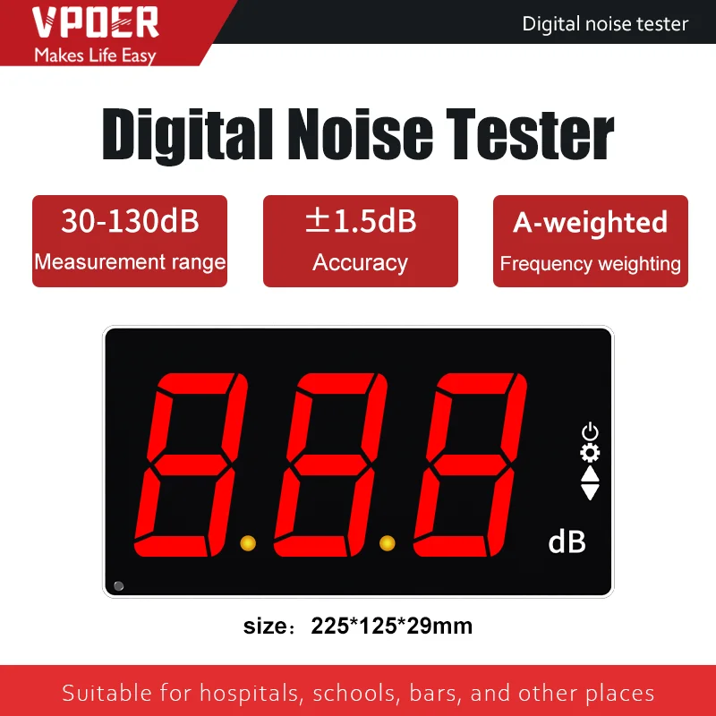 30-130 dB Noise Measuring Instrument Digital Sound Noise Level Meter Indoor Wall Mounted Tester 6