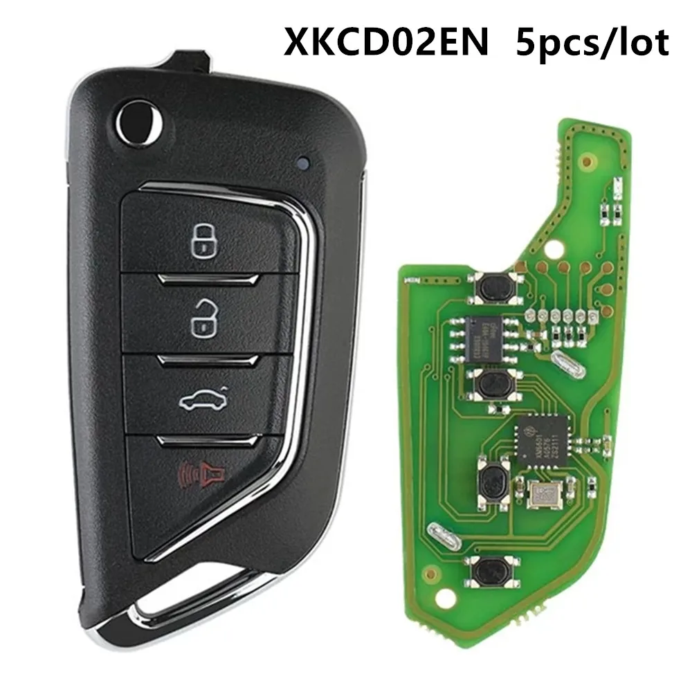 

5PCS XHORSE XKCD02EN Wire Universal VVDI Remote Car Key With 4 Button No Chip Inside for Mini Key Tool Max Programmer