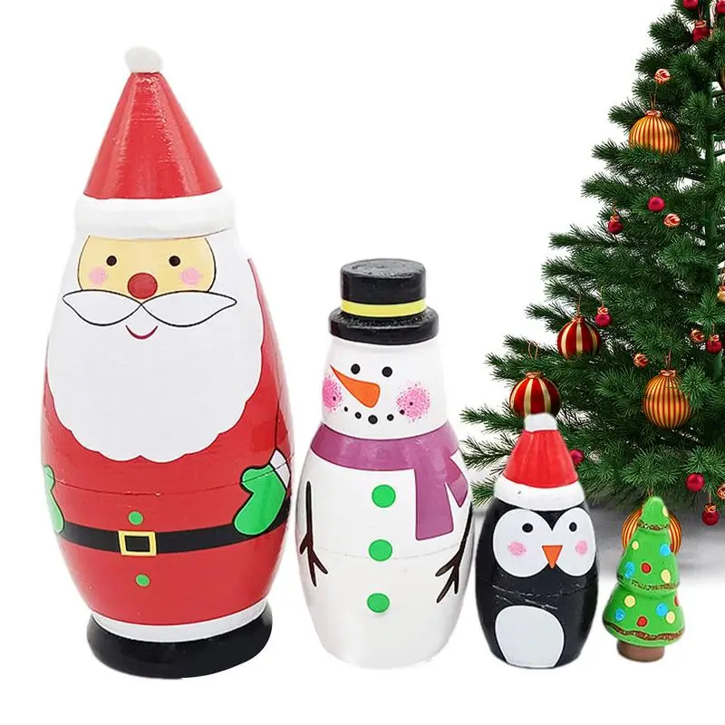 

Nesting Dolls Christmas Russian Nesting Dolls Wood Stacking Dolls Russian Stacking Dolls Toys For Kids Handmade Toys For