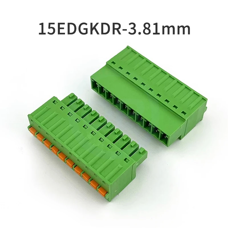 (10 Sets) 15EDGKDR - 3.81mm ( 15EDGKDP + 15EDGKD ) schraubenlose lötfreie Docking-Feder-Stoßstecker-Klemme, Luft-Docking ( 2EDGKDR + 2EDGKD ) 3.81 2P ~ 20P Pin-Header-Stecker