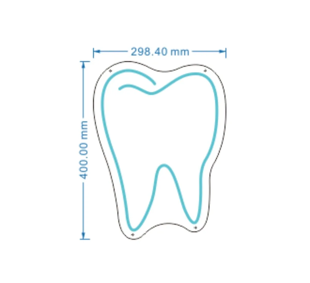 Insegna Al Neon A LED A Forma Di Dente Con Corona Per Studio Dentistico - Decorazione Da Parete Con Alimentazione USB, 40x28 Cm - 4