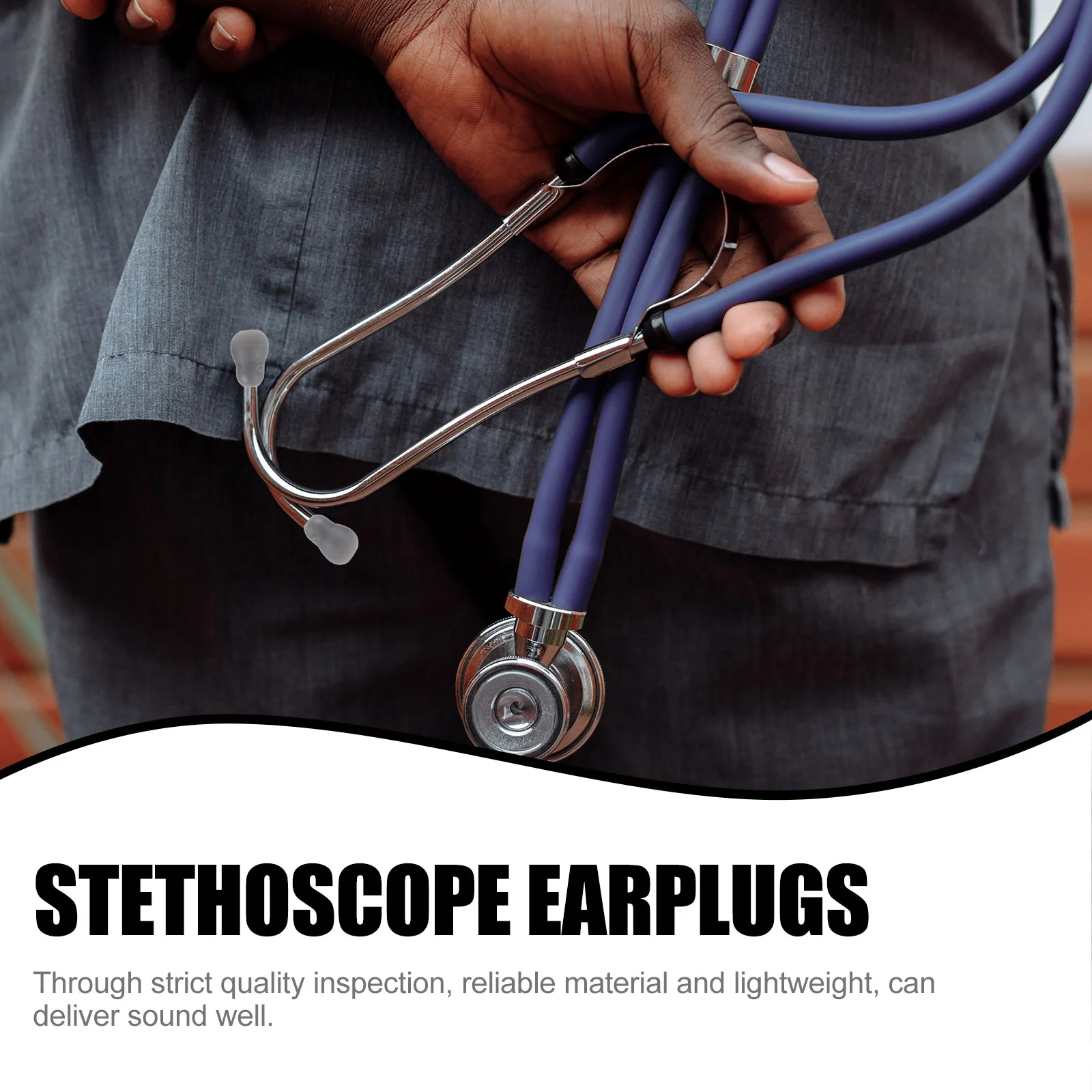 10pcs Stethoscope Earplugs Gourd Soft Accessories Beans(grey) Hearing Radio Buds