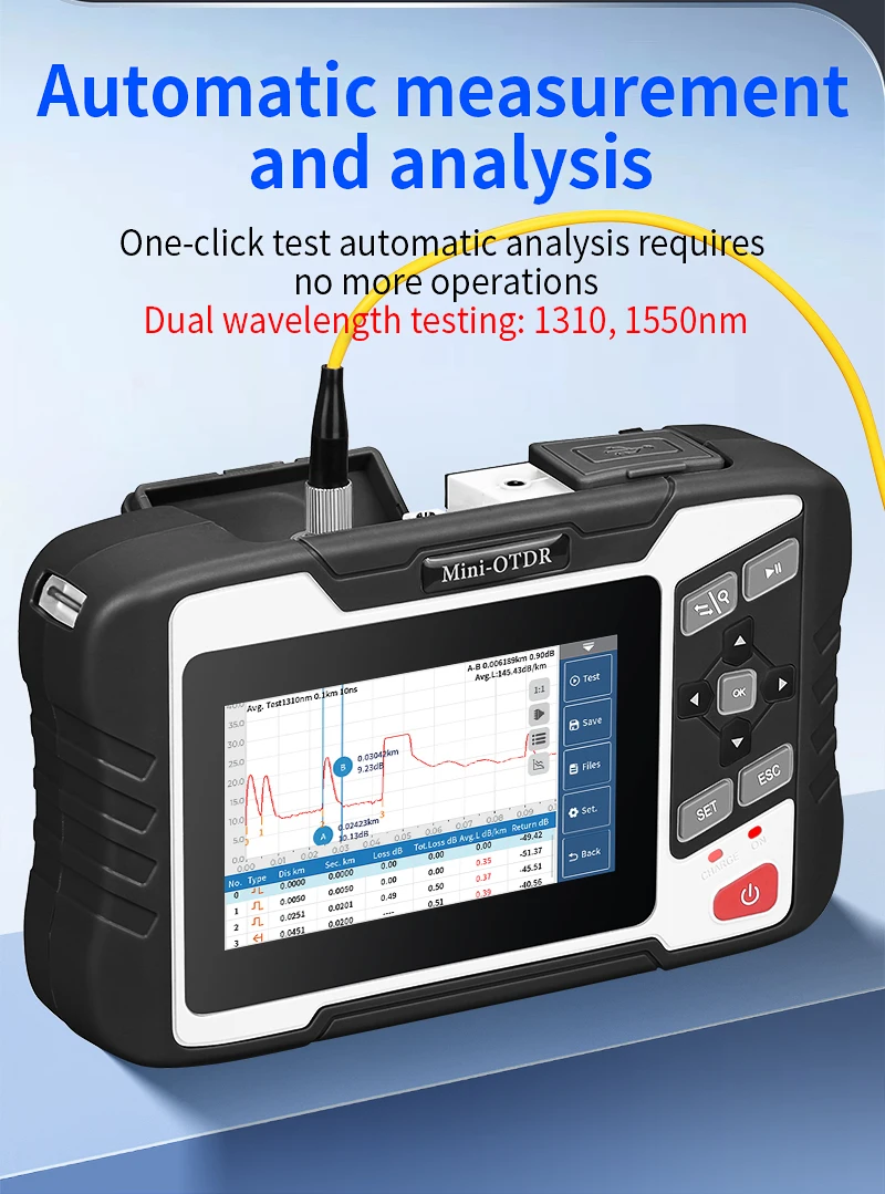 AUA-100U/100A Optical Time Domain Reflectometer 1310/1550nm OTDR Fiber Optic Cab