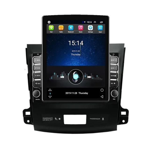 Autoradio Android Carplay, navigation GPS, WIFI, 4G, écran Tesla 9.7 ", 2 Din, lecteur multimédia pour voiture Mitsubishi Outlander (2006 – 2012) 