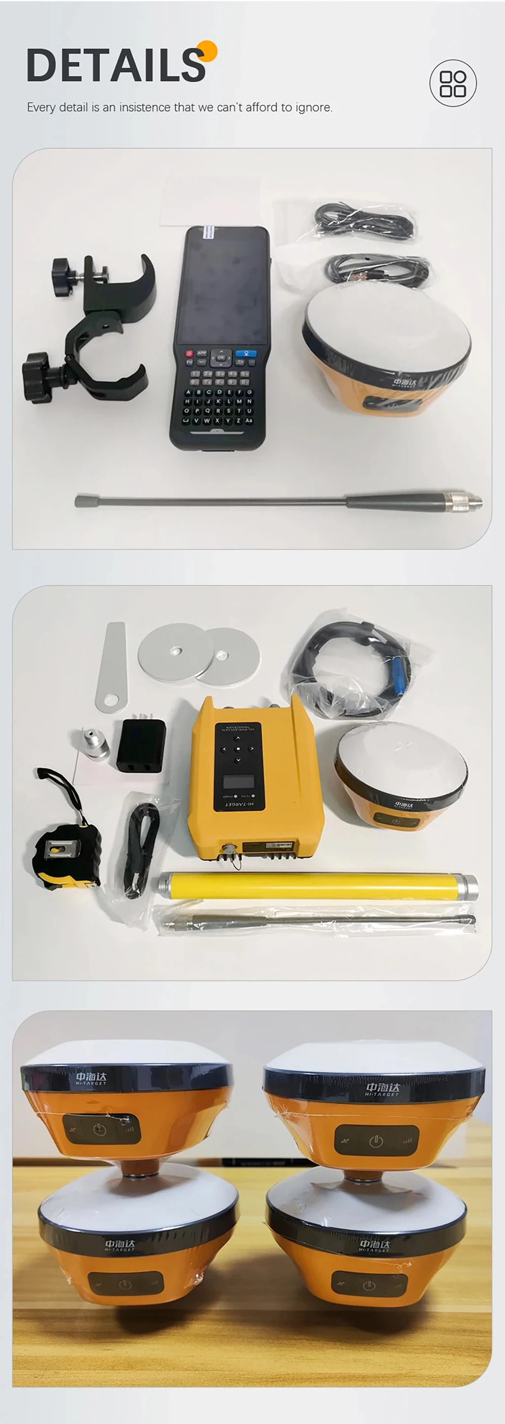 Hi Target V200 GNSS RTK, IMU Tilt Survey Function, Support Google Maps Loading,