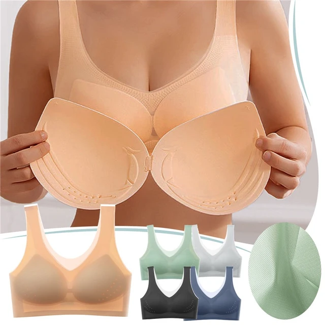 Women Ultra Thin Ice Silk Bra Comfortable Plus Size Seamless Wireless Sports  Bra with Women Sports Bras, Yellow, XX-Large : : Clothing, Shoes &  Accessories