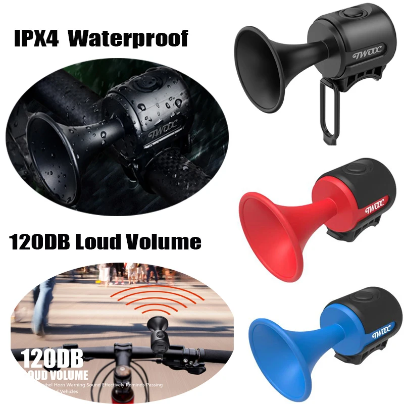 Electric Bicycle Horn Bike Bell Accessories Horns Speakers 120db Loud