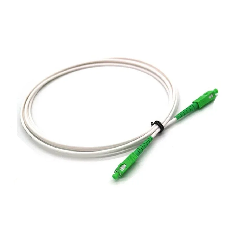 50Pcs 1/2/3meter SC/APC Fiber Optic Path Cord Singlemode G657A2 Simplex 3.0mm White LSZH Jacket Fiber Jumper Cable Optical Fiber