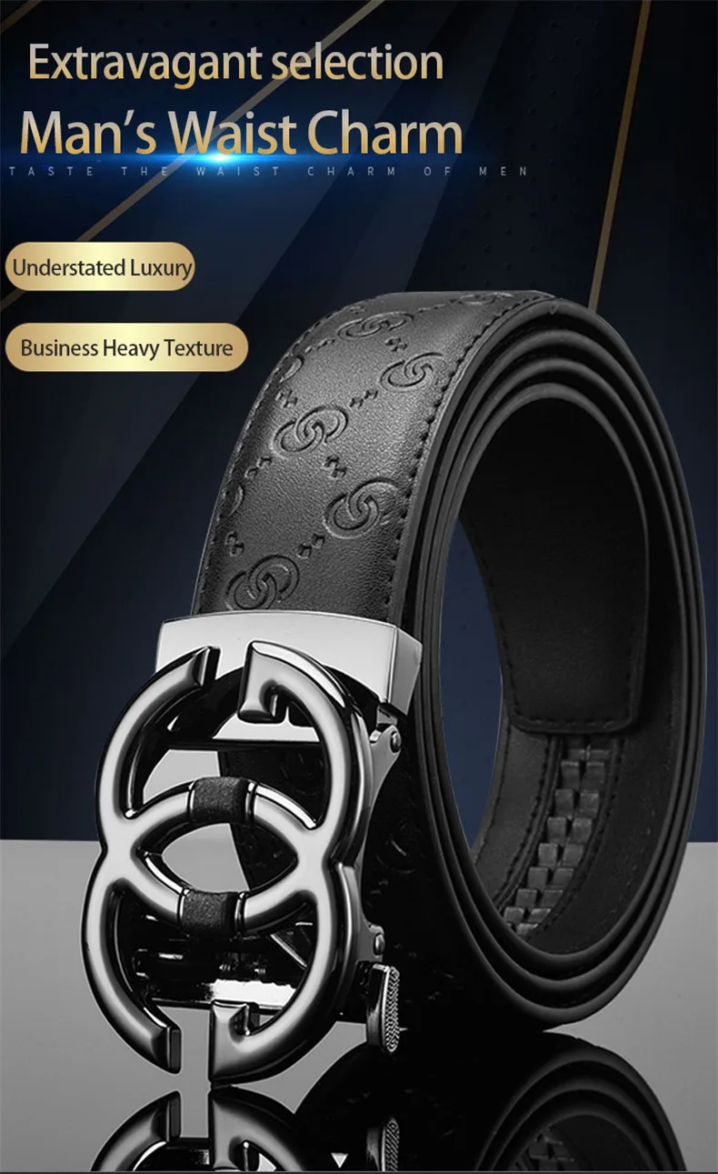 formal belt for men 2022 Men Leather Belt Luxury for Business Automatic Buckle High Quality Man Elegant Feel Waistband Fashion Style High Quality comfort click belt