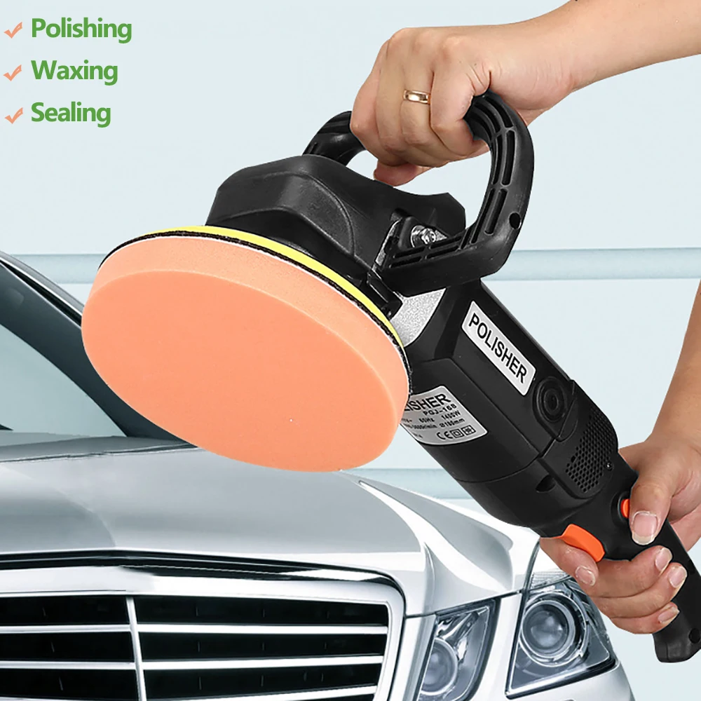 1400W High Power Car Polisher 8 Gears Auto Beauty Electric Polishing Waxing Machine Portable Car Detailing Scratch Repair Tools Car Polisher Power Tools Accessories