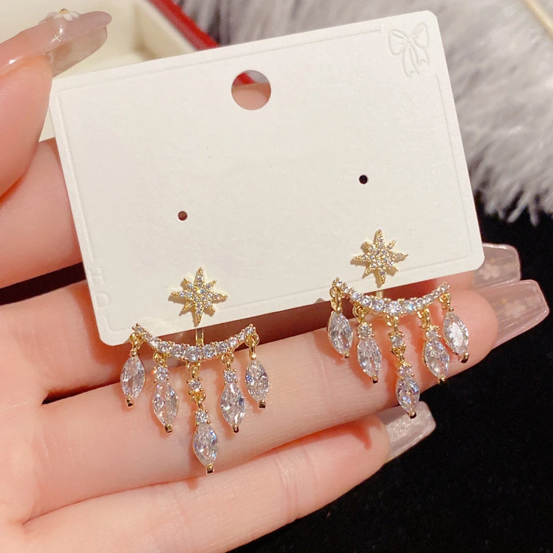 Mengxing pendientes con flecos para mujer, aretes con de moda, delicados, de lujo, un par de pendientes para mujer| | - AliExpress