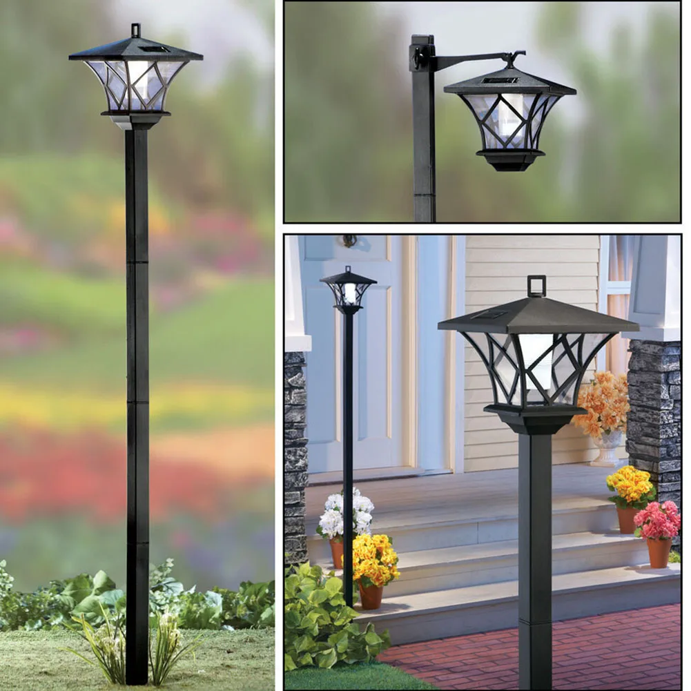 1.5m Solar Floor Lamp 2 in 1 Solar Lamp Post Light Decorative Floor Lamp for Backyard Porch for Front and Back Doors