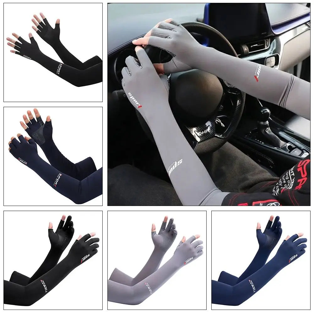 

Five-fingers Ice Arm Sleeves Sun Protective Breathable Arm Warmer Outdoor Sport Riding Running Cool Silk Arm Sleeve