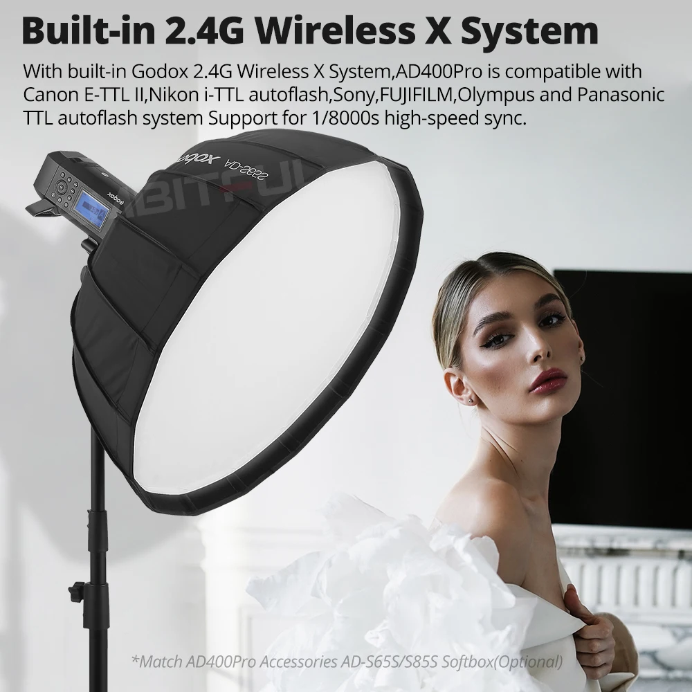 Godox 400W AD400 Pro WITSTRO All-in-One Outdoor Flash AD400Pro Li-on Battery TTL HSS Built-in 2.4G Wireless X System on camera flash camera flash