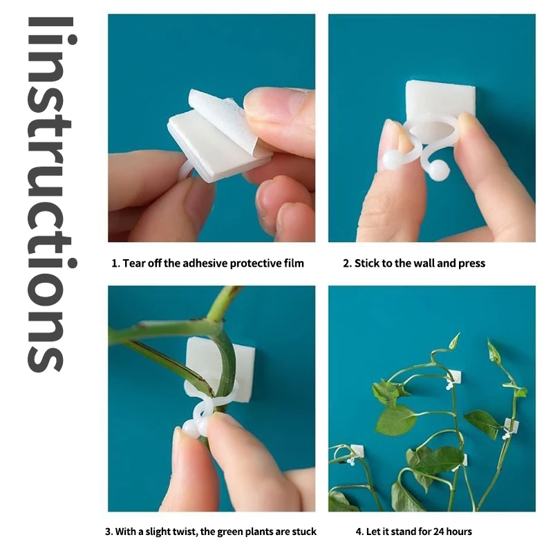 식물 등반 벽 자체 접착 고정 버클 후크, 패스너 묶인 고정 장치, 포도 나무 버클 후크, 정원 식물 벽 등반 포도 나무 클립