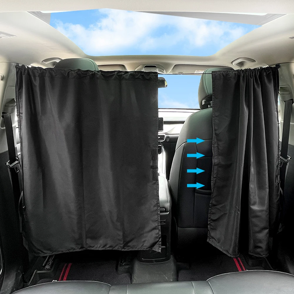 2Pcs Car Isolation Curtain Partition Protection Curtain Universal Auto Sun Shade Cover Privacy Curtain Car Interior Accessories
