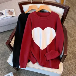 Plus Size Women's Bust 160 Autumn Winter Loose Pullover Thickened Sweater Knit Black Wine Red 5XL 6XL 7XL 8XL 9XL 10XL 170Kg