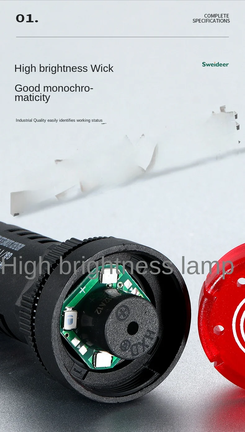 Description Picture 5 of itemLed Indicator Light AD16-22DSM Warning Buzzer12v 24v 220v 380V Hole 22MM 16MM Alarm Light with Intermittent Sound Signal Light