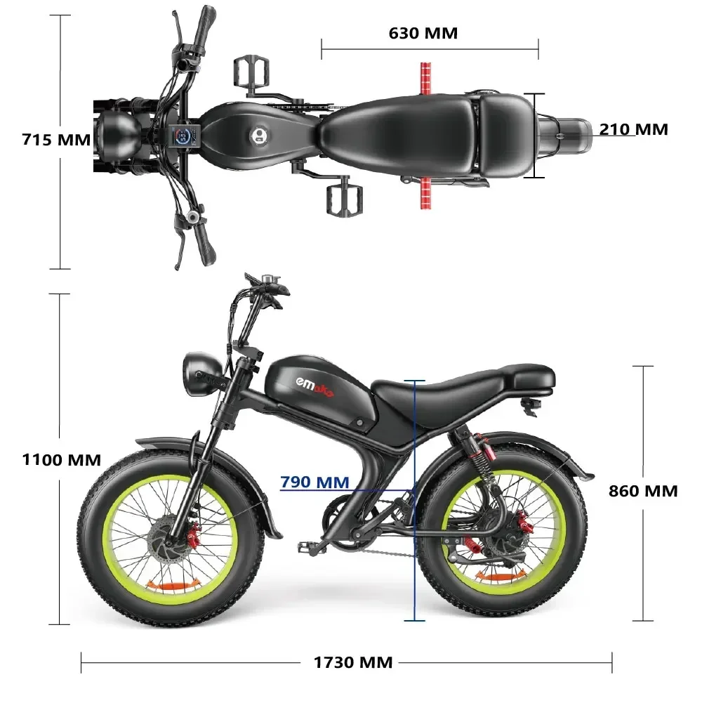 24 Year New Retro Electric Bicycle C93 2000W Super Motor 23AH Large Capacity Battery Hydraulic Brake 20 inch Fat Tires