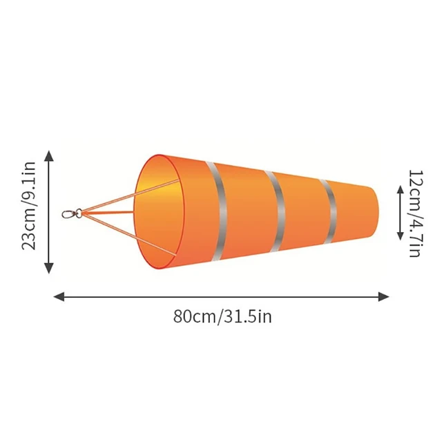80 Cm-Es Szélsock Kültéri Szélirány Mérése A Fényvisszaverő Öv Rip-Stop Időjárási Lapátja Repülőtéri Repülési Kertfarmok Számára - Image 2
