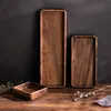 Black Walnut Wood Storage Tray Modern Afternoon Tea Dessert Organizer Living Room Desktop Dry Fruits Container Home Decoration 1
