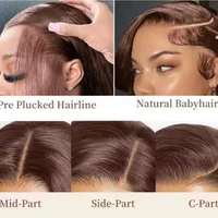 Perruques de cheveux humains bruns chocolat 13x4 lisses avec dentelle frontale HD, densité 230%, pré-épilées, vietnamiennes 4 # Perruque Lace Front Colorée 13x6 2