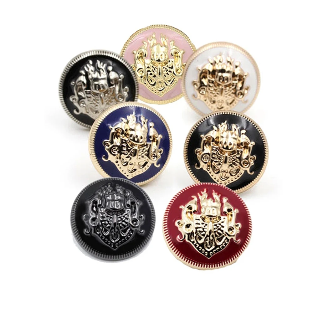 6pcs/set 10-28mm British Style High-Grade Metal Buttons For Clothing Coat Brand Fashion Sewing Supplies Garment Accessories