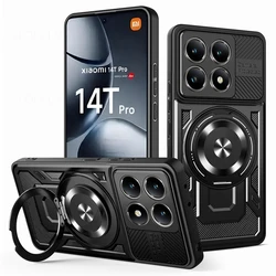 Luxury Shockproof Armor Magnetic Ring Case Cover for Poco M7 (169 mm) (Black)