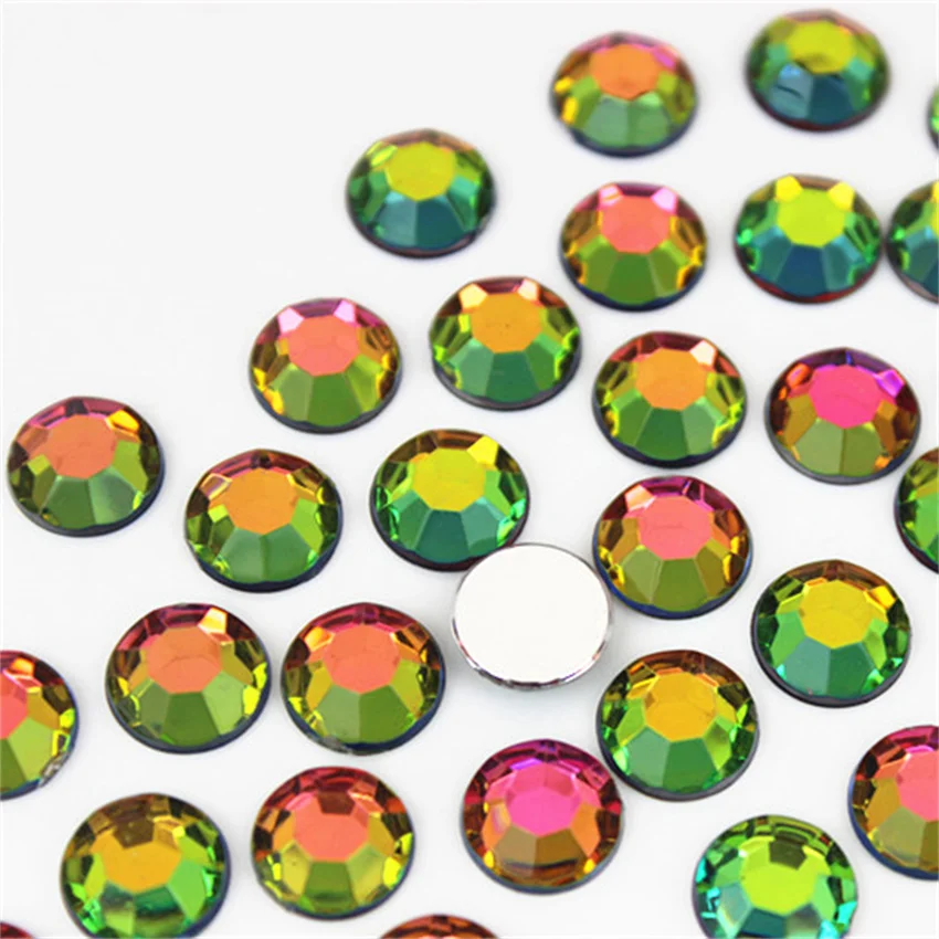 Micui 100 Stück 10 mm runde Acryl-Strass-Kristallsteine ​​mit flacher Rückseite, ohne Loch, für Kleidung, Kopfschmuck, Bastelarbeiten, Dekorationen, MC70 – Detail 2