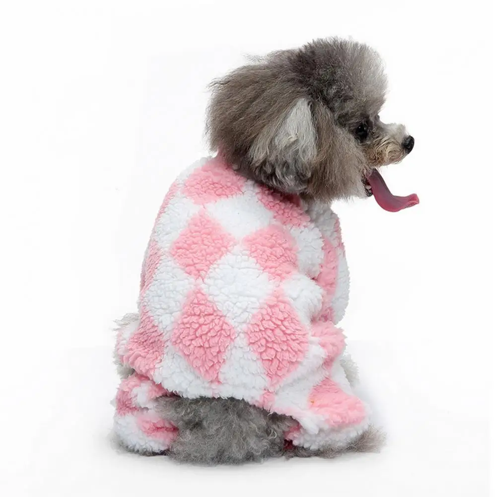 

Casual Pet Clothes Cozy Colorblock Plaid Dog Pajamas Stylish Winter Clothes for Four-legged Pets Dog Flannel Pajamas