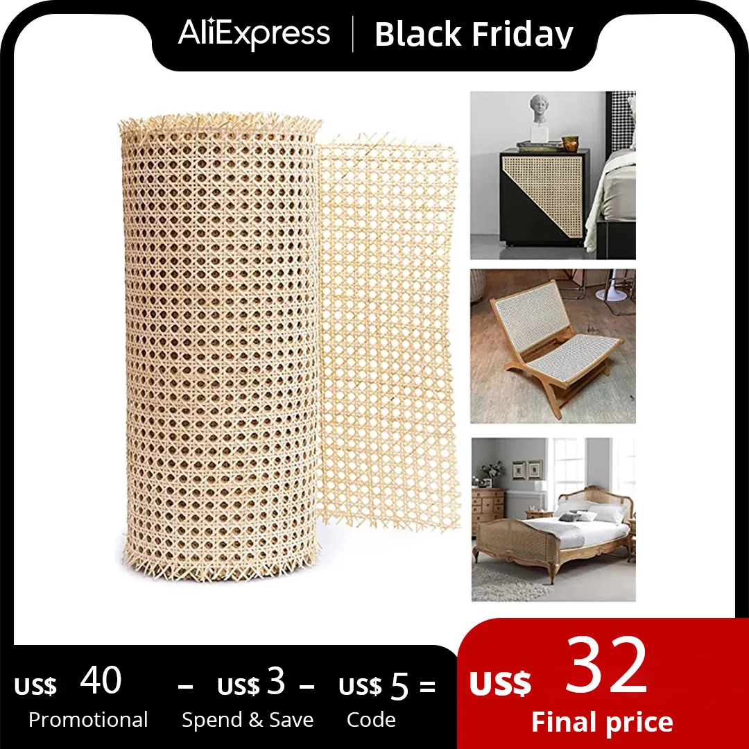 Rattan Rattan Octagonal Weaving Decorative Furniture Chair Cabinetry Craft Woven Net Rattan Wire