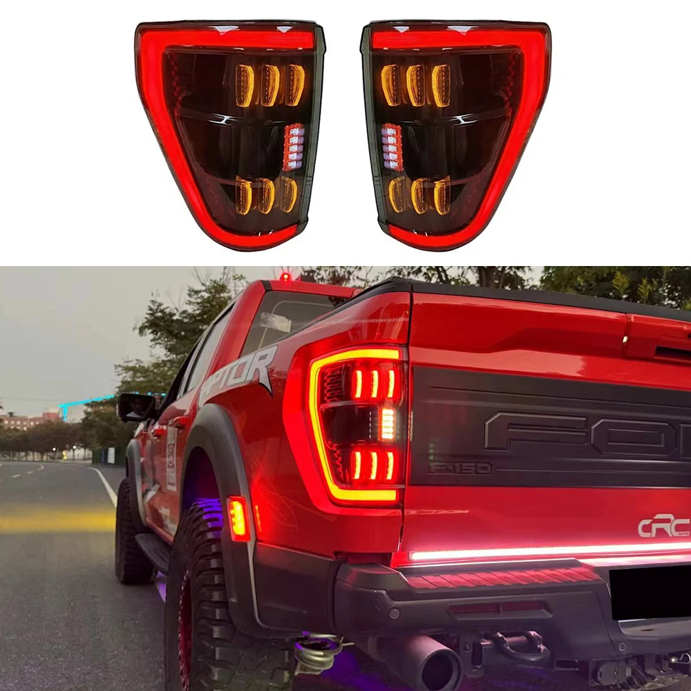 

Задние фонари для стайлинга автомобиля, задние фонари для Ford F150 2021 2022 2023, задние фонари, динамический сигнал поворота, задний фонарь, стоп-сигнал