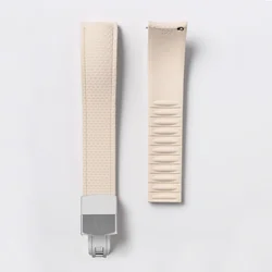 Premium FKM Rubber Quick Release Waterproof Watch Strap, Sport Edition - 21mm (Beige S)