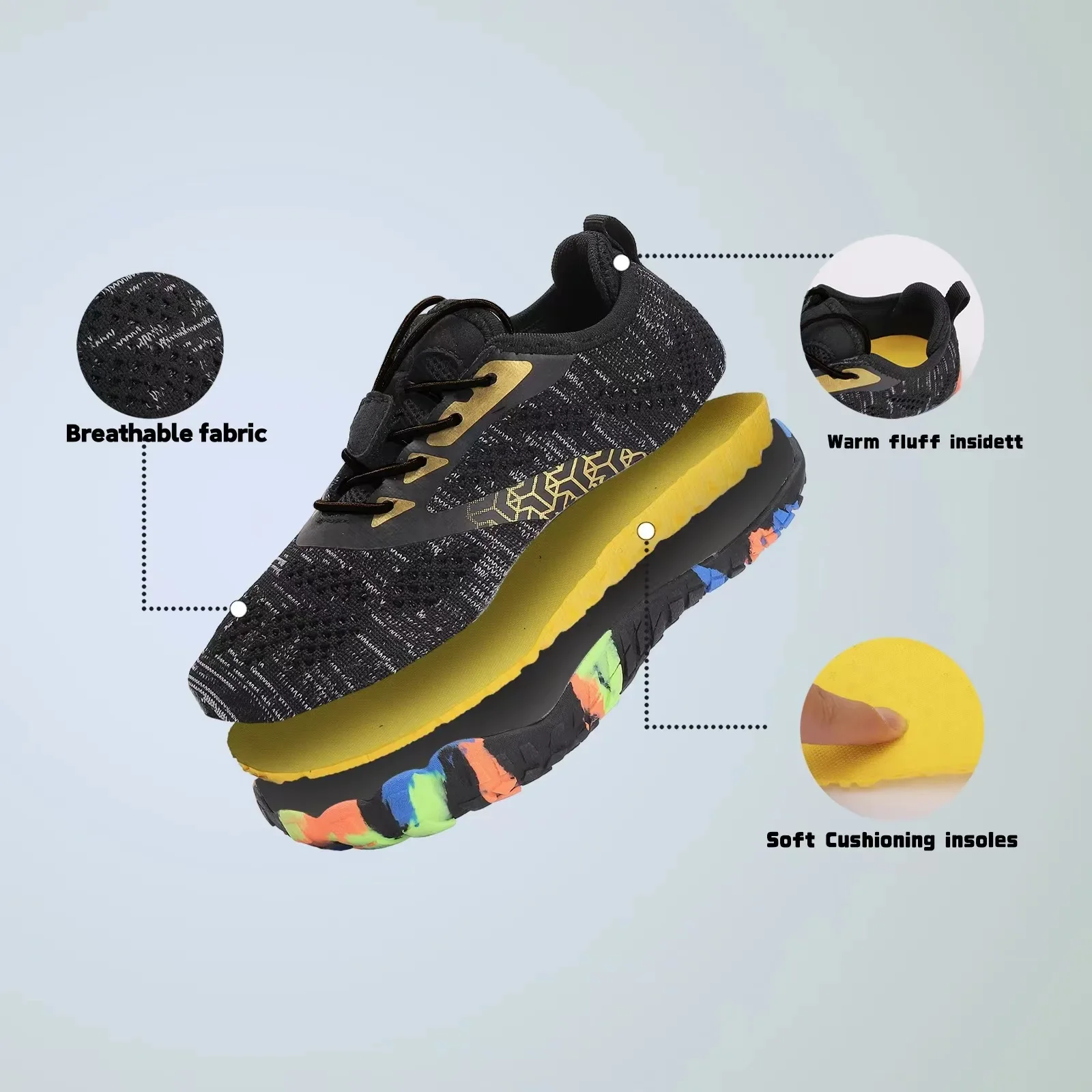 New Children's Aqua Shoes Women Colorful Walking Sports Upstream Wading Sneaker Breathable Mesh Five Fingers Swimming Water Shoe
