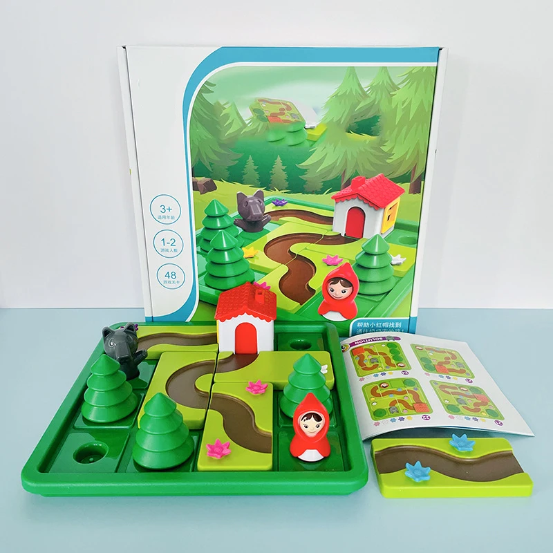 Board Game Little Red Riding Hood Smart Hide&Seek Board Games Solution Skill-Building Puzzle Logic Game Training Toy Children