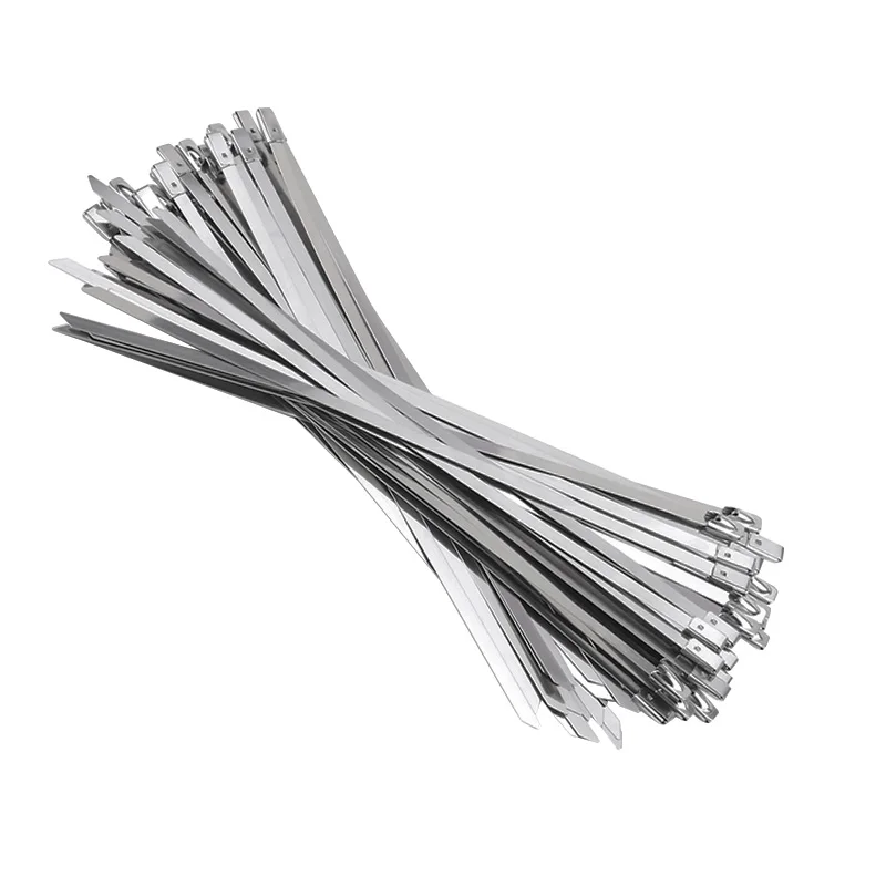 Self Locking 304 Stainless Steel Tie 4.6mm Multi-Purpose Locking Metal Cable Ties 150mm 200mm 250mm 300mm 400mm 500mm 10pcs