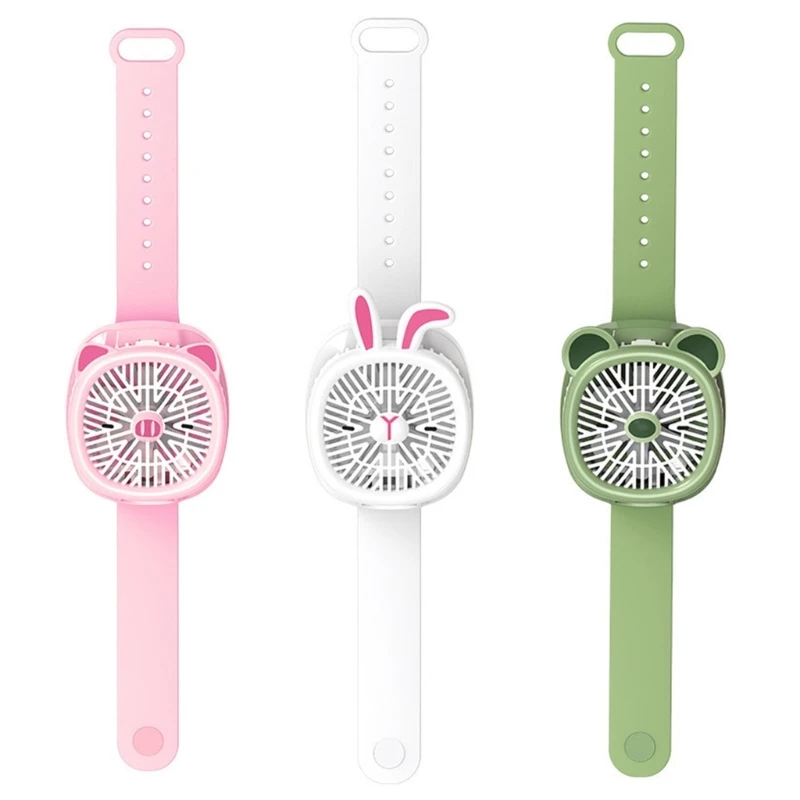 

Folding Watch Wrist Fan USB Rechargeable Fan with Comfortable Wrist Strap 3 Speed Adjustable Portable Quiet Fans for Kid