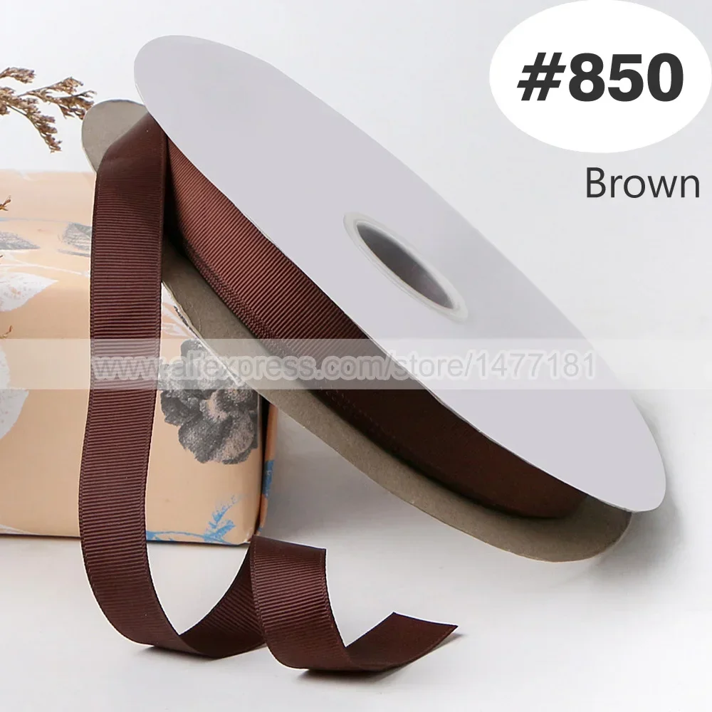 High-Quality Brown Ivory Grosgrain Ribbon - Perfect for Bow Making & Weddings