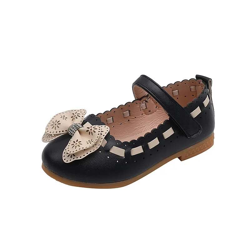 Baby Girls Leather Shoes Toddlers Big Kids Flats Classic Princess Bow-knot Fashion Sweet Spring Summer Children Shoes leather shoes girls shoes girls flats