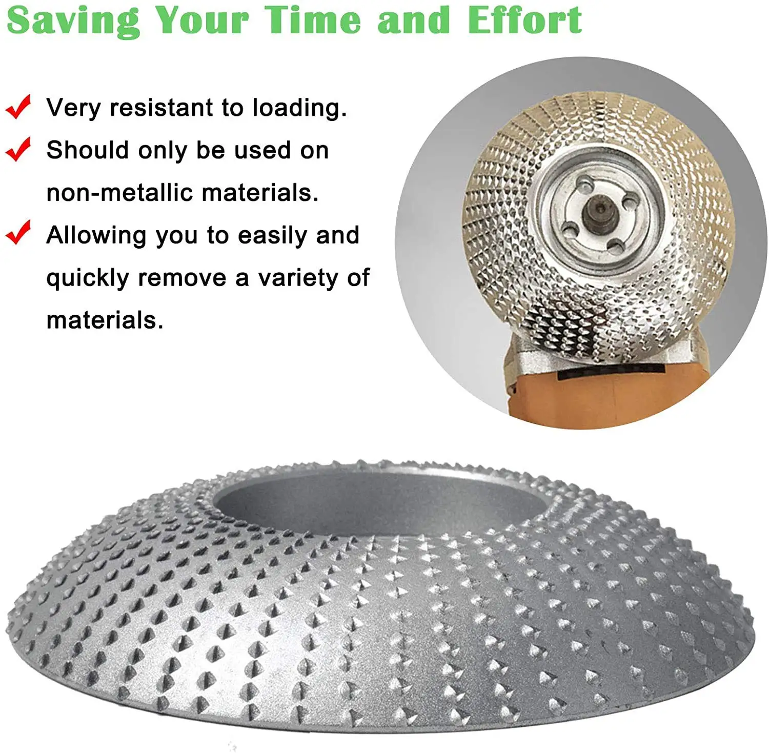 Extreme Shaping Disc 5/8 Inch Bore Wood Carving Disc Compatible Woodworking Angle Grinder Attachment sanding discs cutting discs sanding disc cutting disc grinding disc