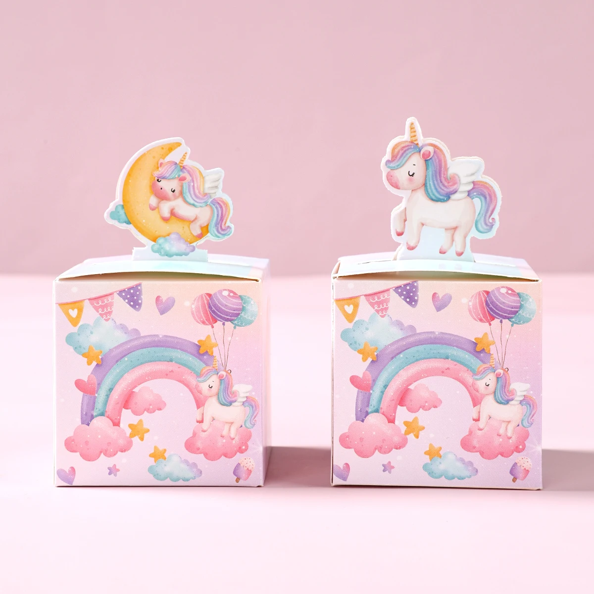12/24 stücke Einhorn 3D Papier Candy Boxen Geschenk Verpackung Box Einhorn Thema Party Dekoration Kinder Hochzeit Baby Shower Party liefert – Detail 5