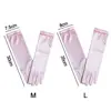 1Pair Children Long Gloves Princess Dance Performance Stage Gloves Satin Sequins Bow Glove Solid Full Finger Mittens Accessories 6